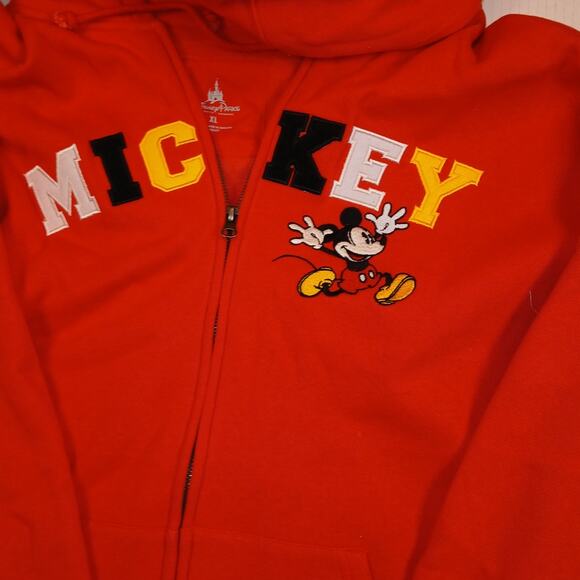 Disney Mickey Mouse NEW Women's Red Zip Up Embroidered Hoodie - XL - New WOW! - Picture 2 of 5